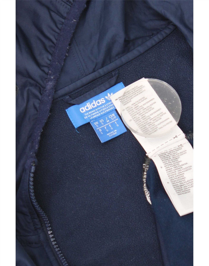 Adidas Hættetrøje med lynlås til mænd, lille marineblå colourblock polyester