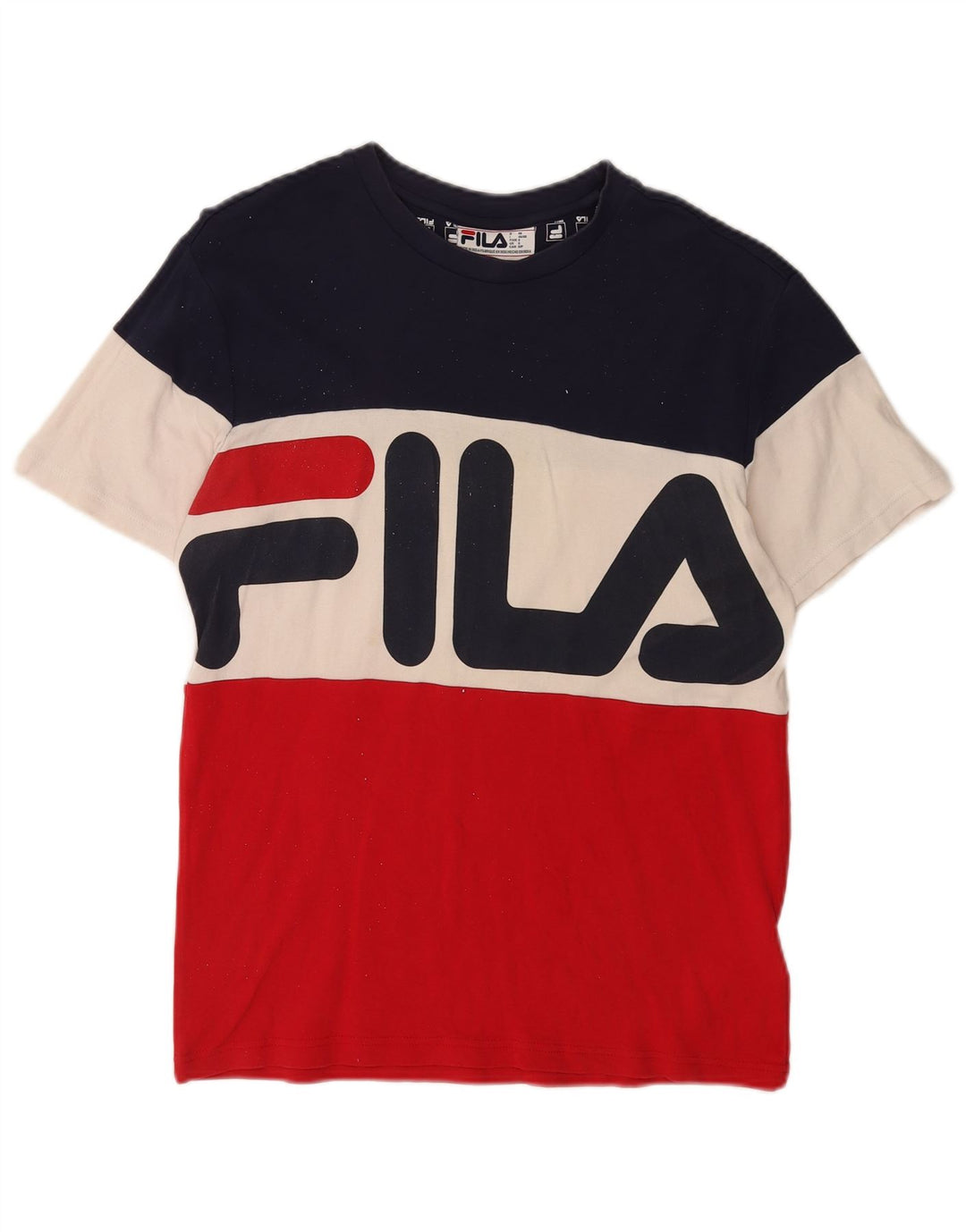 Fila Herre grafisk T-shirt Top Lille flerfarvet Colourblock Bomuld