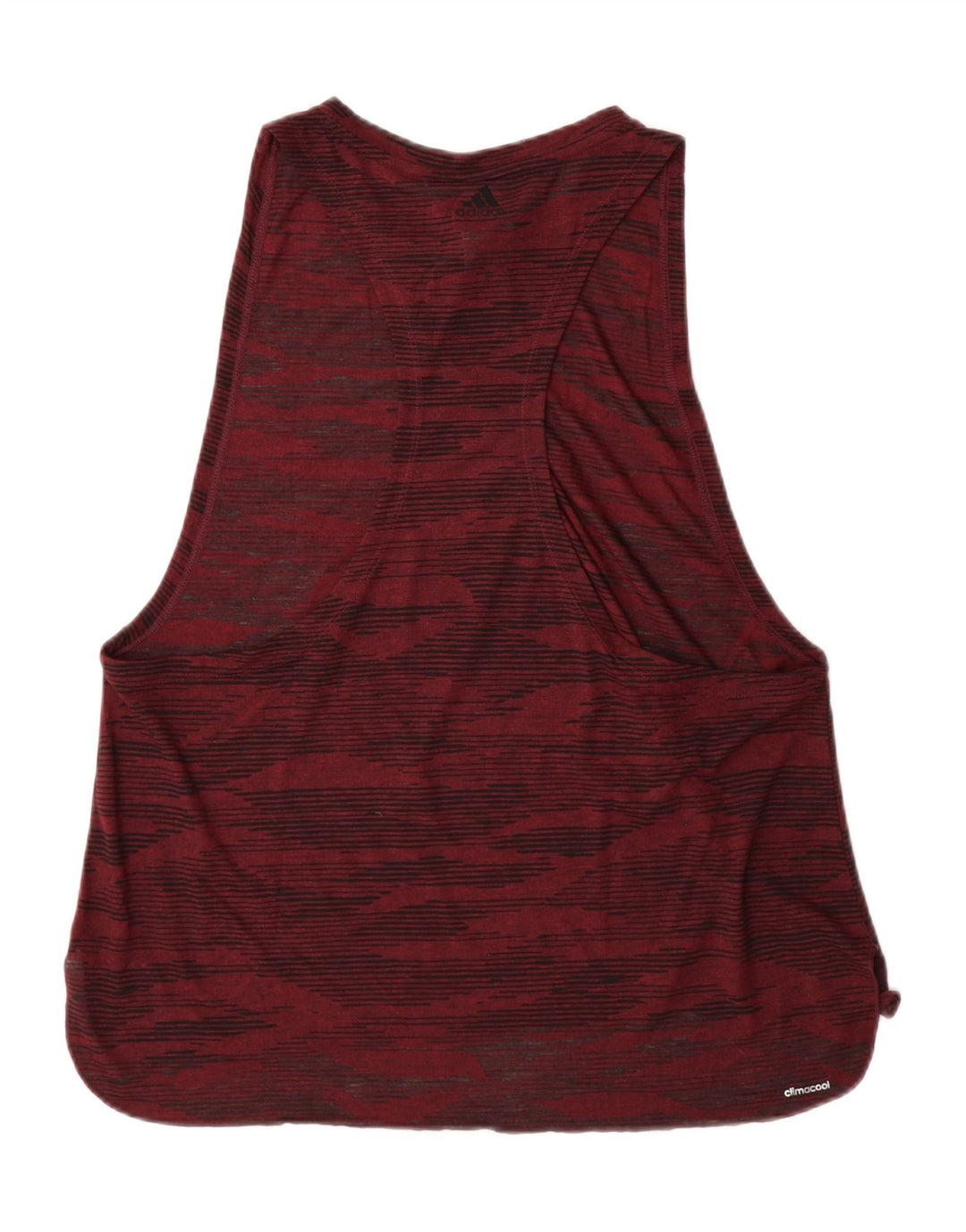 ADIDAS Womens Climacool Vest Top UK 16/18 Large Burgundy Striped Polyester Vintage Adidas and Second-Hand Adidas from Messina Hembry 