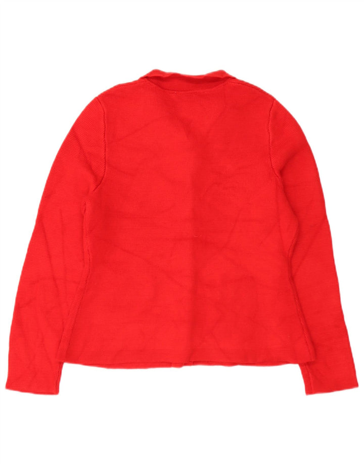 Zara Dame Cardigan Sweater UK 12 Medium Rød Viscose