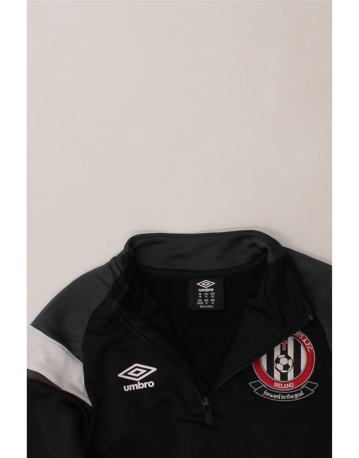 UMBRO Boys Graphic Pullover Tracksuit Top 11-12 Years Large Black Vintage Umbro and Second-Hand Umbro from Messina Hembry 