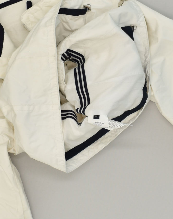 MARINA YACHTING Womens Rain Jacket IT 42 Medium White Polyester | Vintage Marina Yachting | Thrift | Second-Hand Marina Yachting | Used Clothing | Messina Hembry 