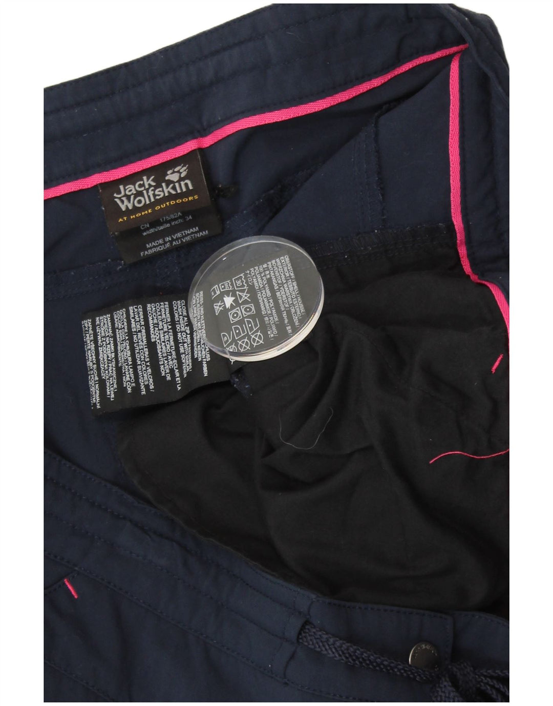 JACK WOLFSKIN Dame Chino Shorts UK 16 Large W36 Navy Blue Polyamid