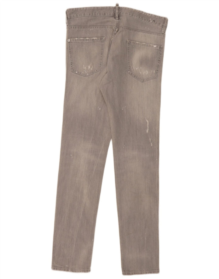 Dsquared2 Dame Distressed Slim Jeans IT 50 XL W36 L35 Grå Bomuld