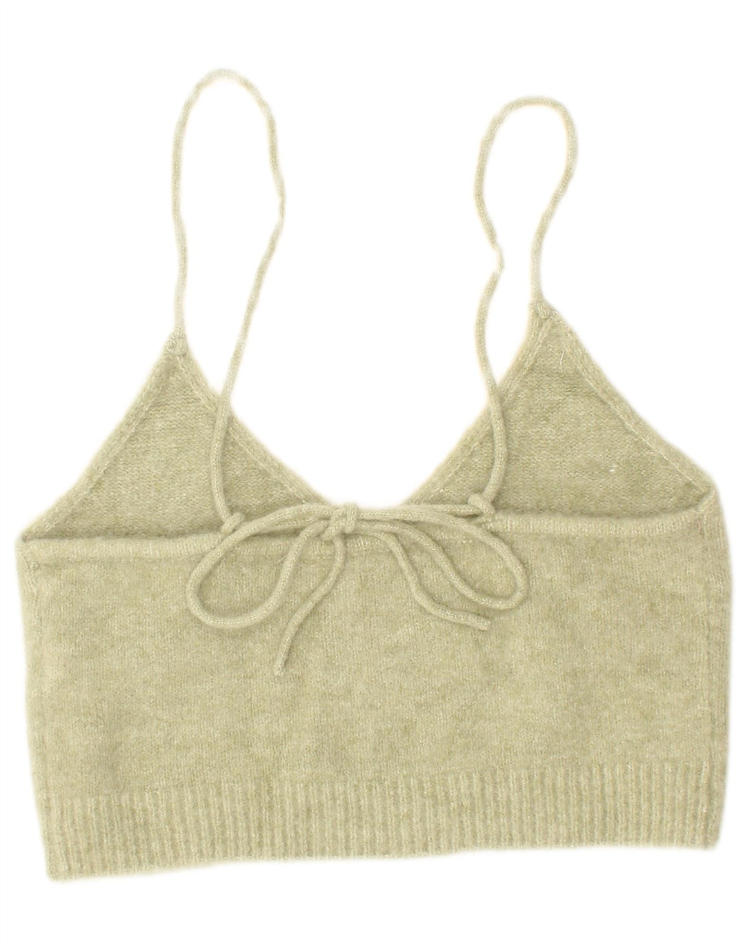 Zara Womens Knit Crop Top Lille Grøn Akryl