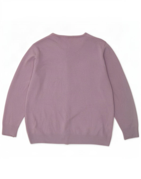 Marks & Spencer Dame Cardigan Sweater UK 16 Stor Lilla Akryl