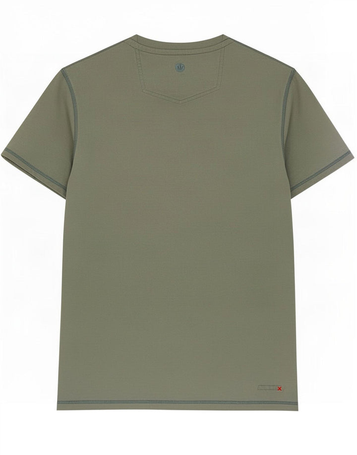 Fat Face Herre grafisk T-shirt Top Medium Grøn Bomuld