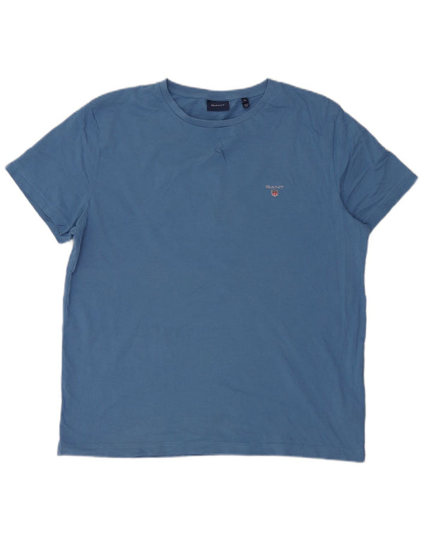 Gant Herre T-Shirt Top XL Blå Bomuld