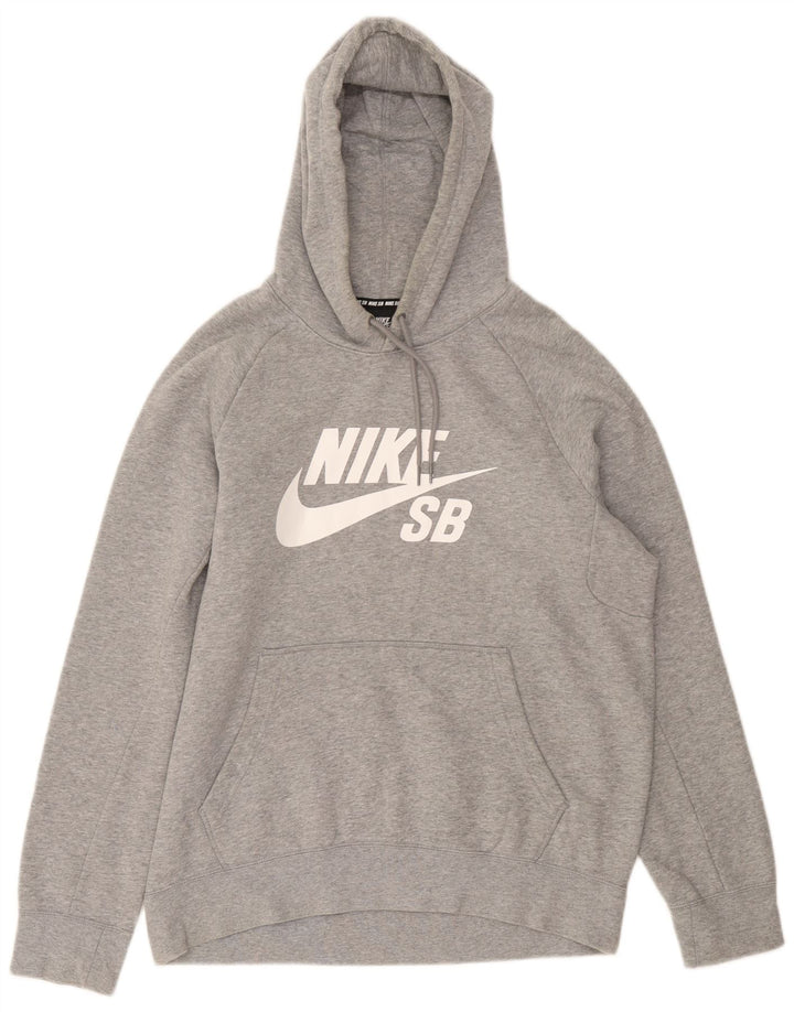 Nike Herre Nike SB Graphic Hoodie Jumper Medium Grey Flecked Bomuld