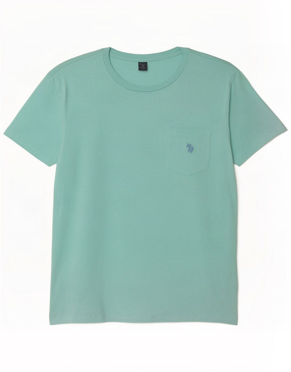 U.S. Polo Assn. Herre T-shirt Top Stor turkis bomuld