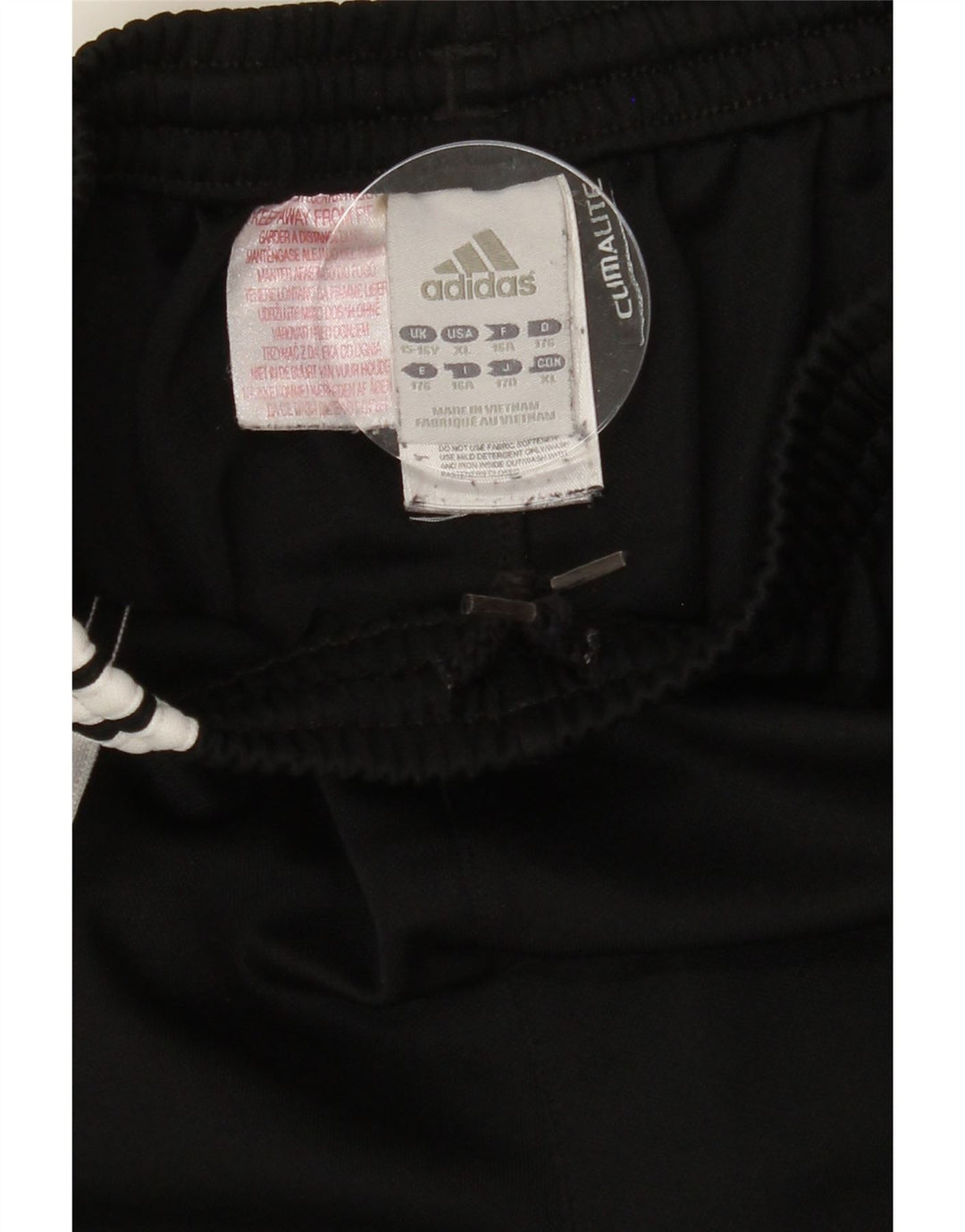 ADIDAS Boys Climalite Tracksuit Trousers 15-16 Years  Black Polyester Vintage Adidas and Second-Hand Adidas from Messina Hembry 