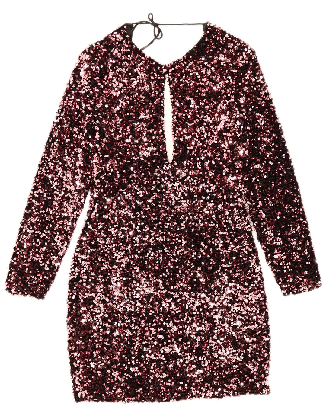 Zara Dame Langærmet Skede Kjole UK 8 Small Pink Polyester