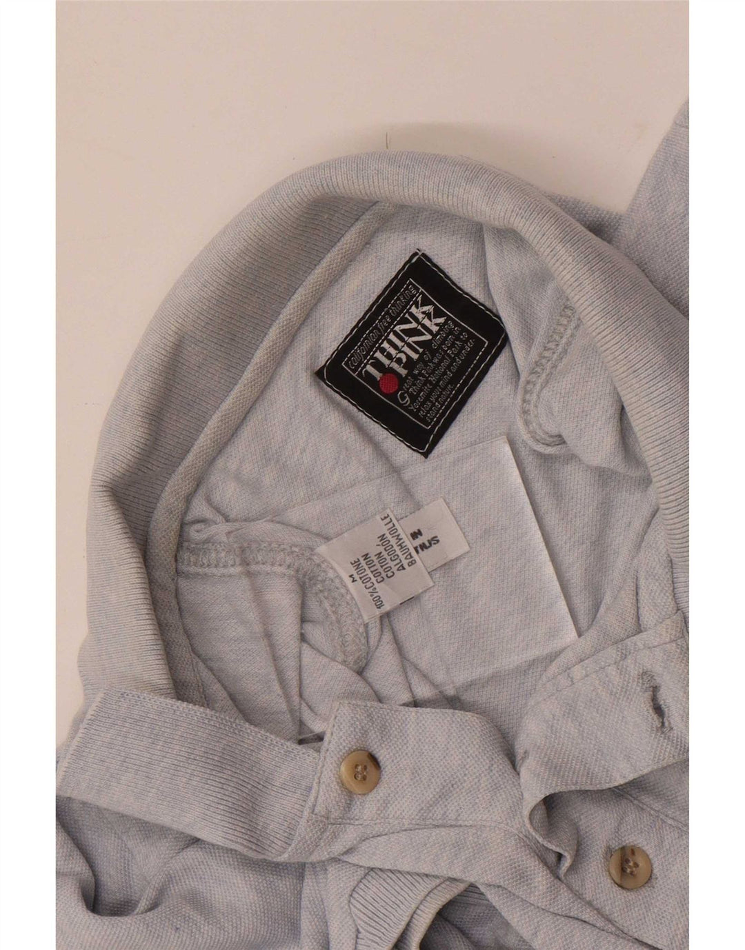 Tænk Pink Herre Polo Shirt Medium Blue Bomuld