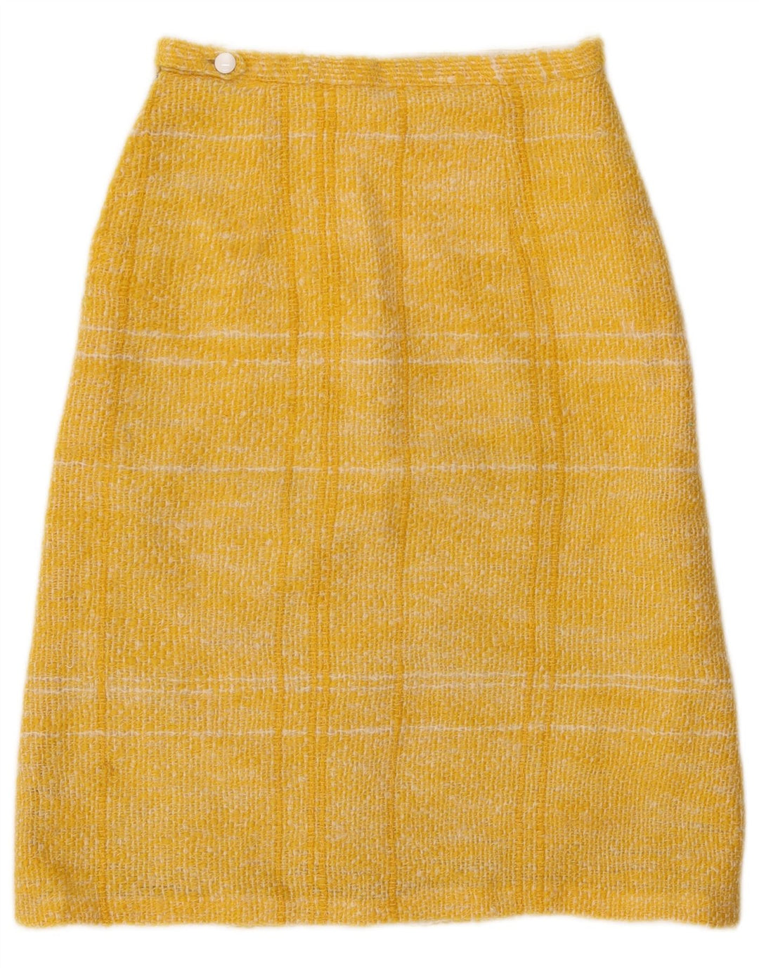Vintage A-line nederdel til kvinder W26 lille gul plaid
