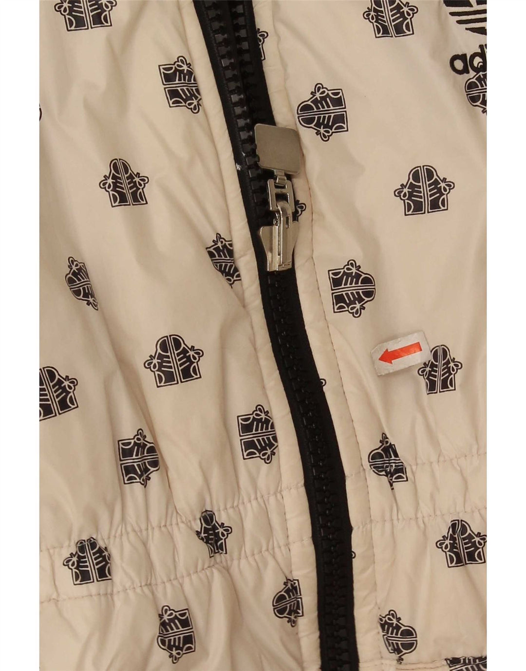Adidas piger Vendbar grafisk polstret jakke 14-15 år Hvid nylon
