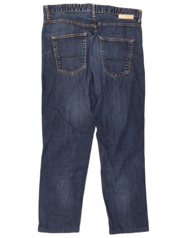 Zara Herre Tapered Jeans EU 44 Large W34 L29 Navy Blue Bomuld