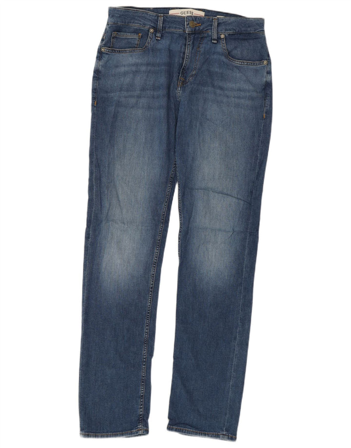 GUESS Straight Jeans til kvinder W30 L31 Blå Bomuld