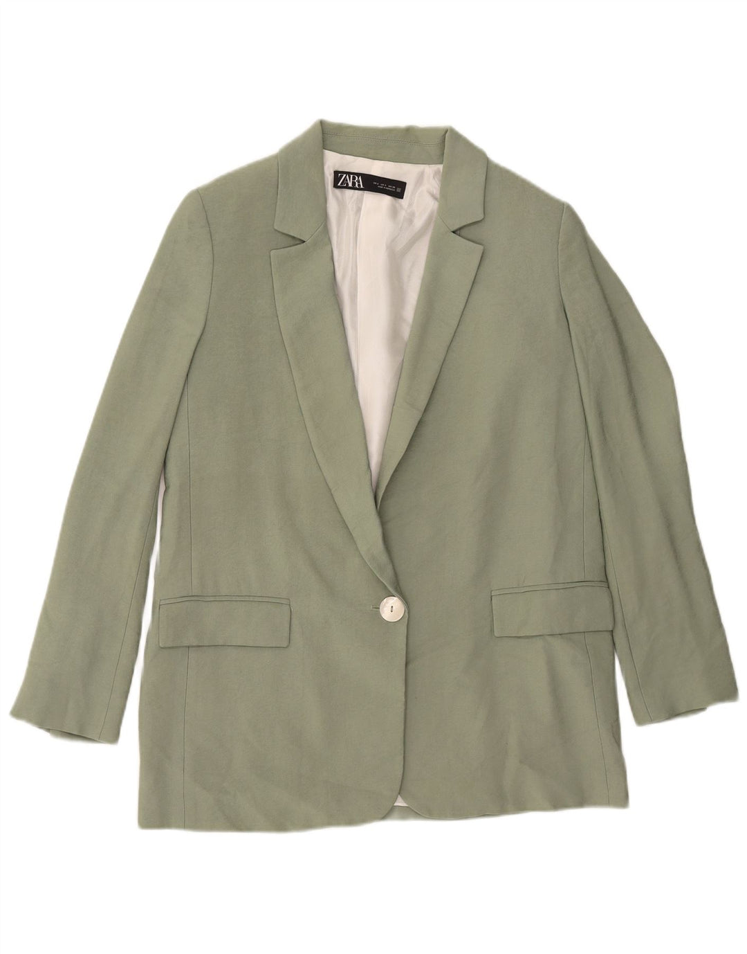 Zara Dame 1 Knap Blazer Jacket UK 10 Lille Grøn