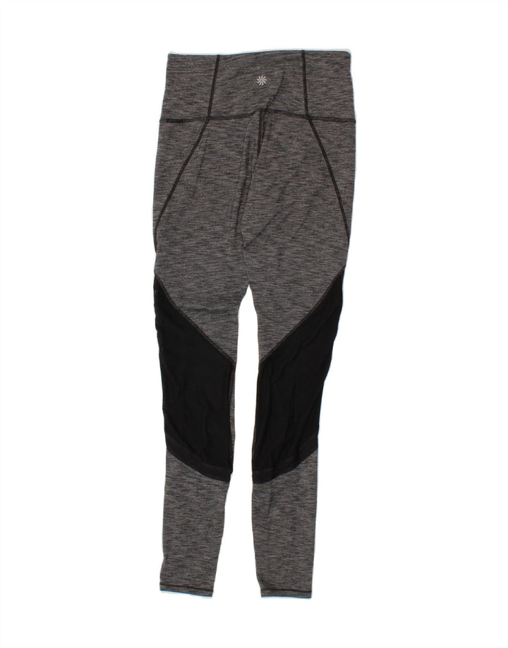 ATHLETA Womens Leggings UK 10 Small  Grey Colourblock Nylon Vintage Athleta and Second-Hand Athleta from Messina Hembry 