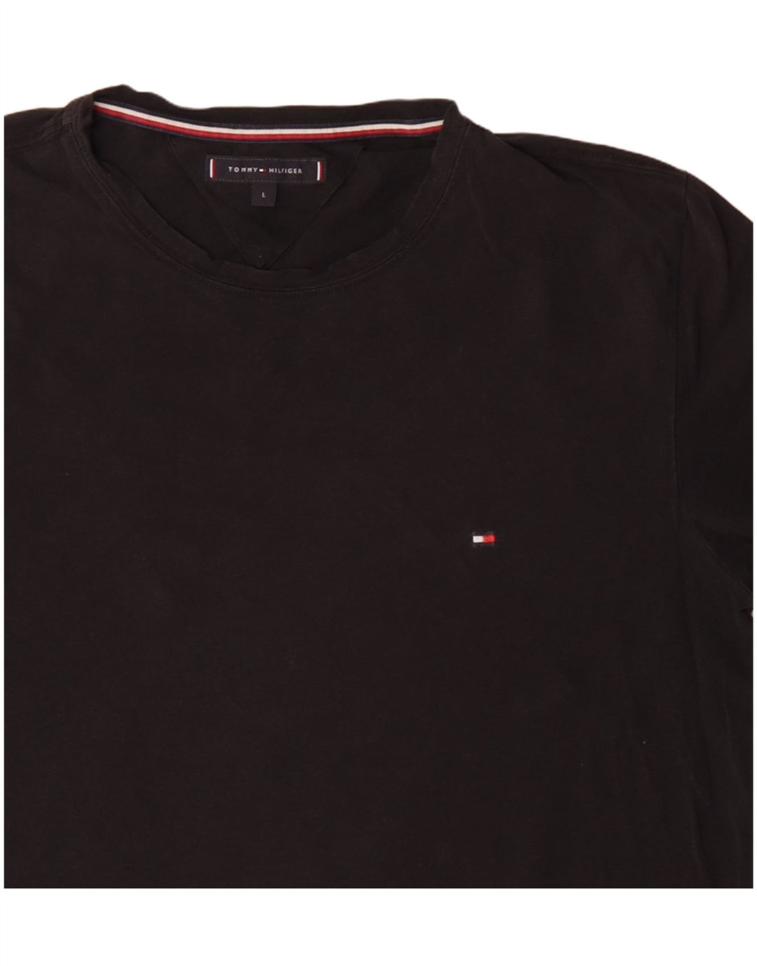 Tommy Hilfiger Herre T-Shirt Top Stor Sort Bomuld