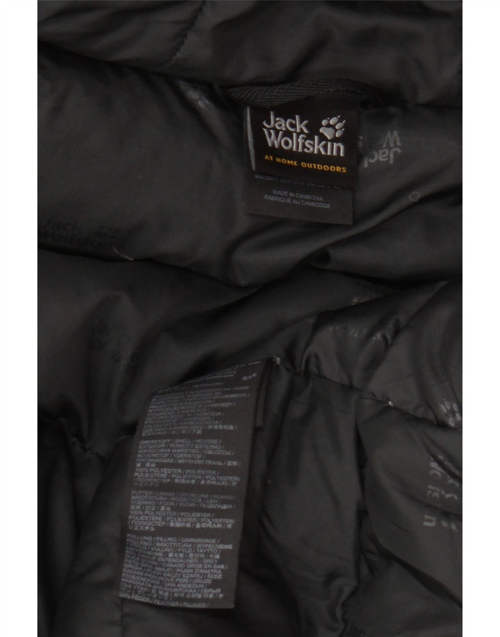 Jack Wolfskin Polstret hættejakke til kvinder UK 12 Medium Black Colourblock