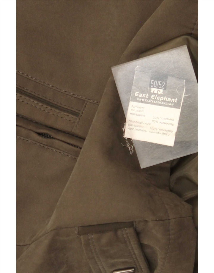 Vintage Herre Windbreaker Jacket IT 50 Stor Khaki Polyamid