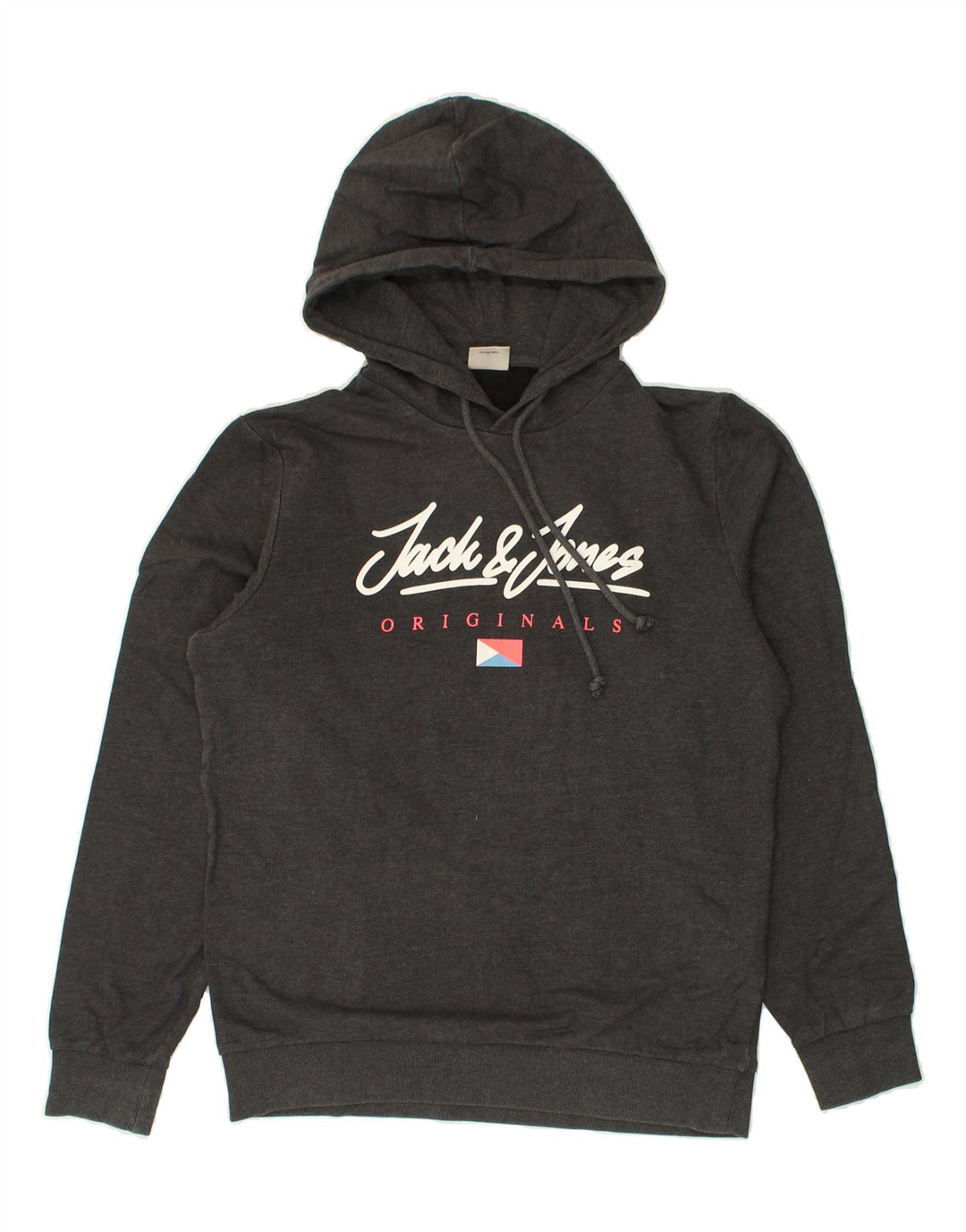 JACK & JONES Mens Graphic Hoodie Jumper Small Grey Cotton | Vintage Jack & Jones | Thrift | Second-Hand Jack & Jones | Used Clothing | Messina Hembry 