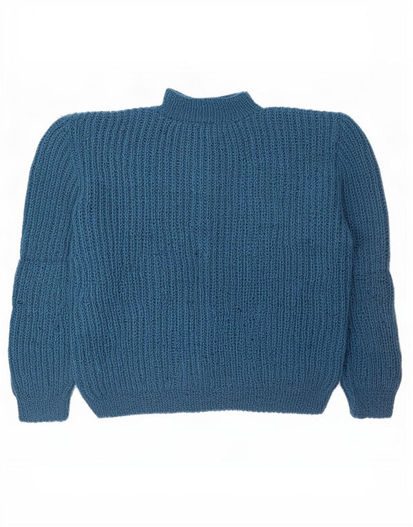 Vintage Dame Turtle Neck Jumper Sweater UK 18 XL Navy Blue