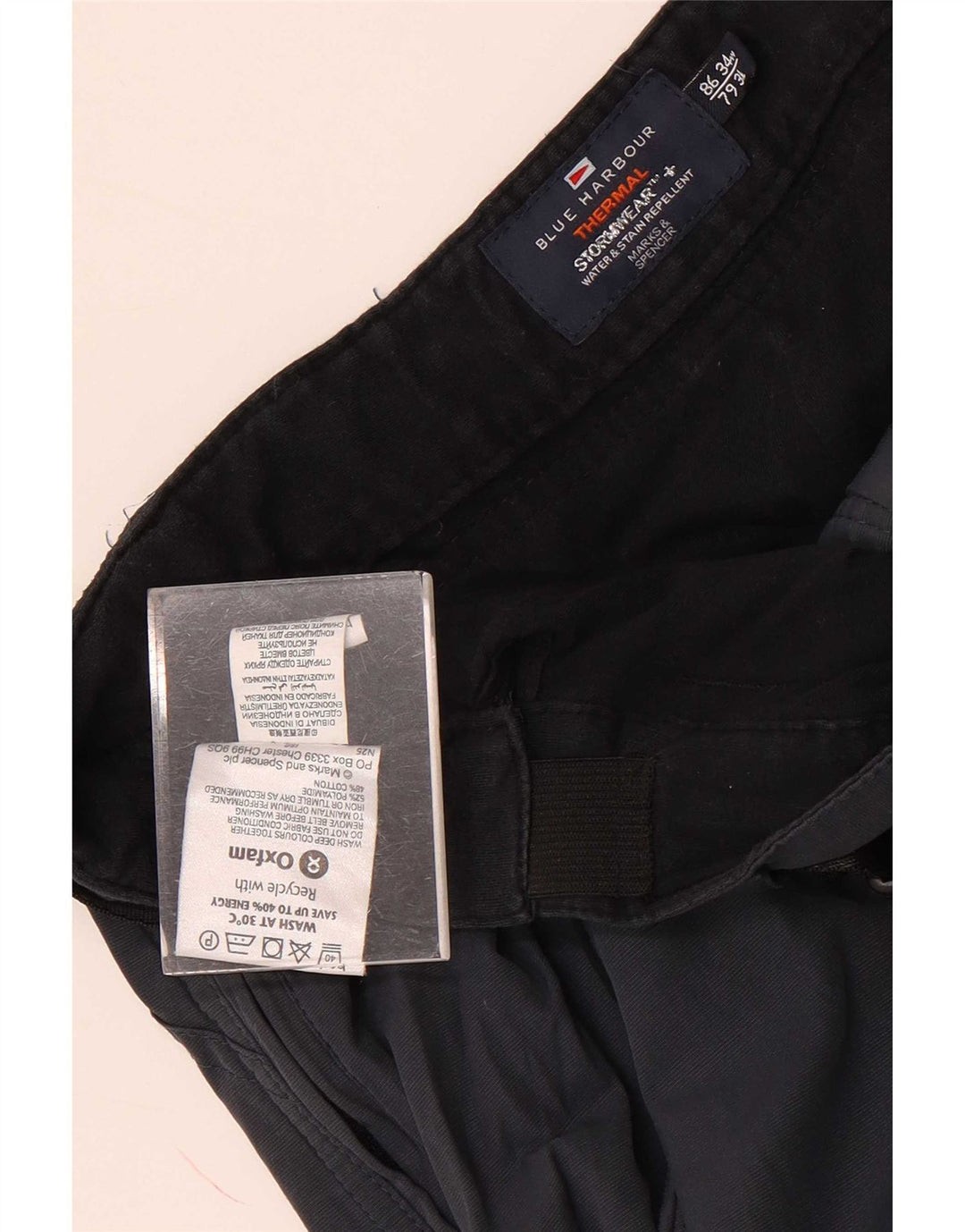 Marks & Spencer Herre Lige Windbreaker Bukser W34 L31 Navy Blue
