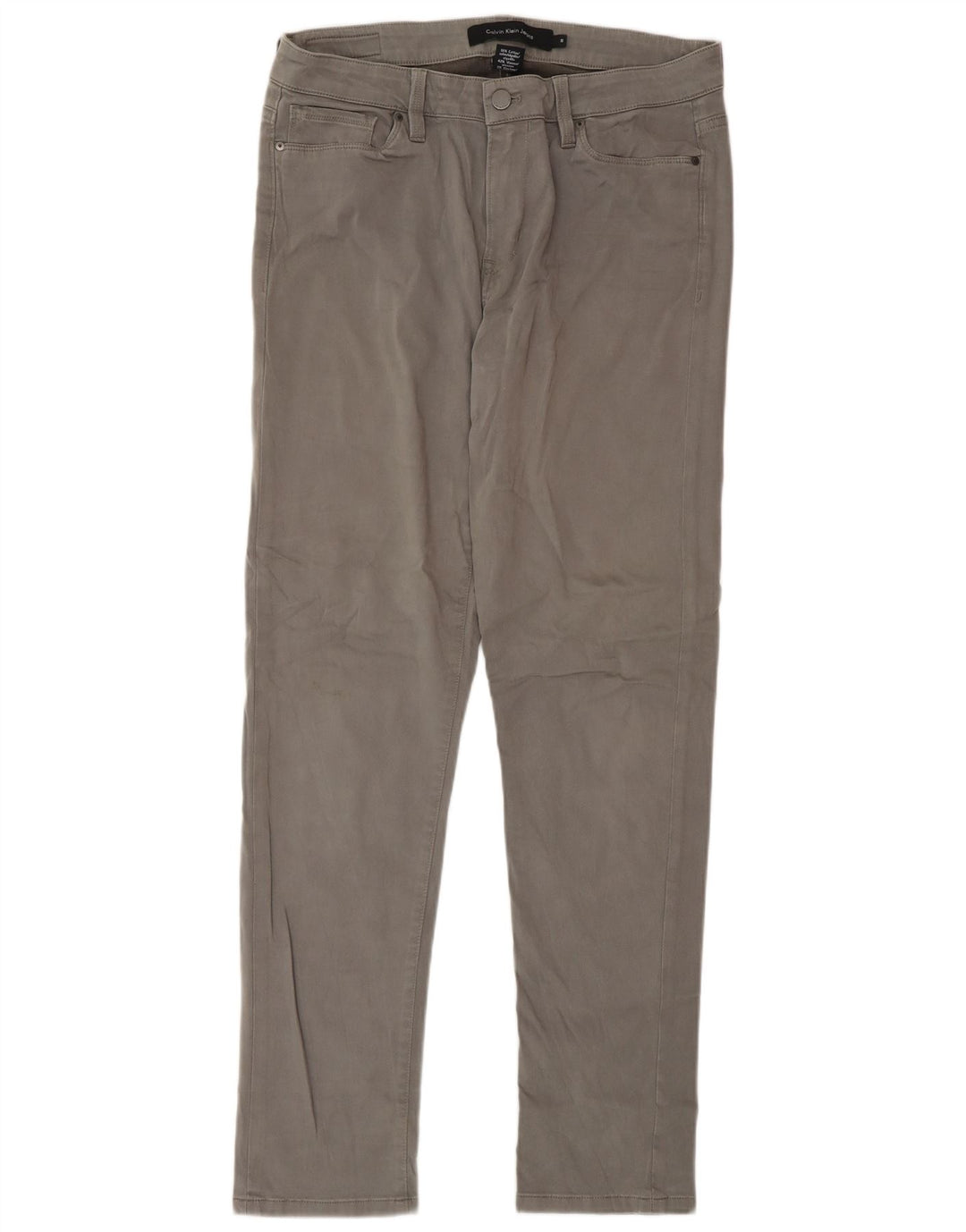 Calvin Klein Dame Slim Casual Bukser US 10 Medium W32 L32 Grå Bomuld