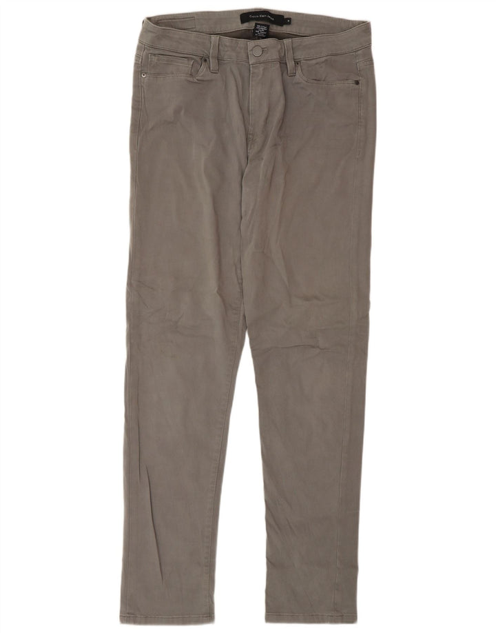 Calvin Klein Dame Slim Casual Bukser US 10 Medium W32 L32 Grå Bomuld