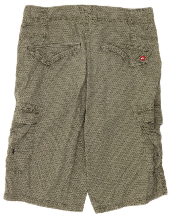 Quiksilver drenge cargo shorts 13-14 år W28 Khaki geometrisk bomuld