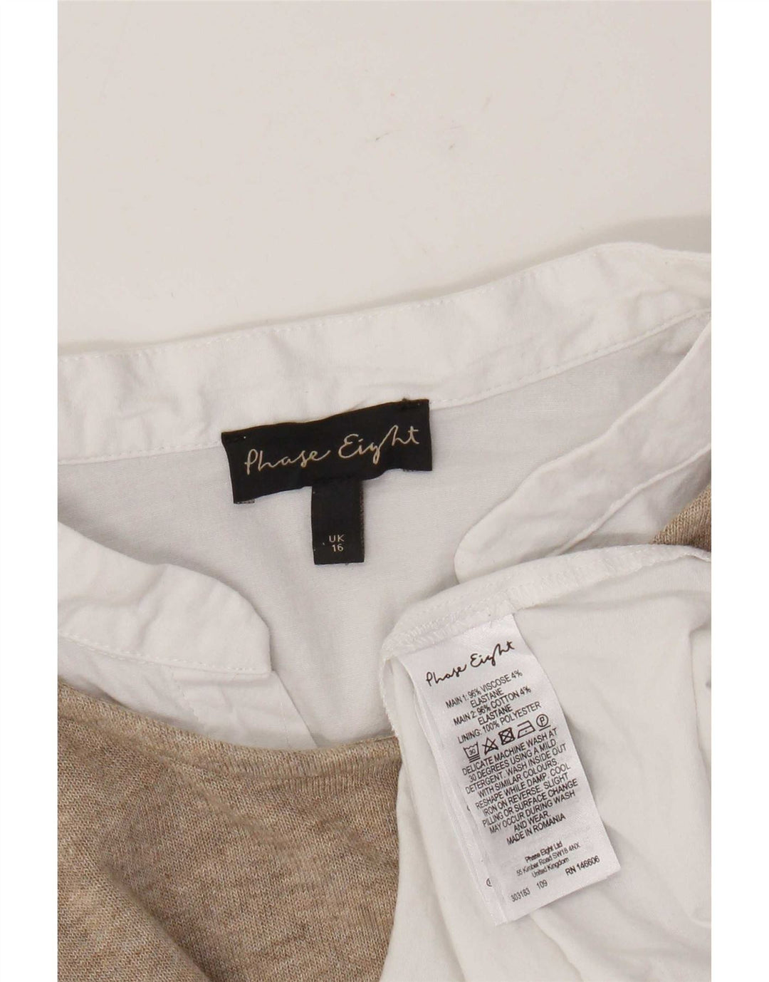 Phase Eight Dame Tunika Top UK 16 Large Brown Colourblock Viscose