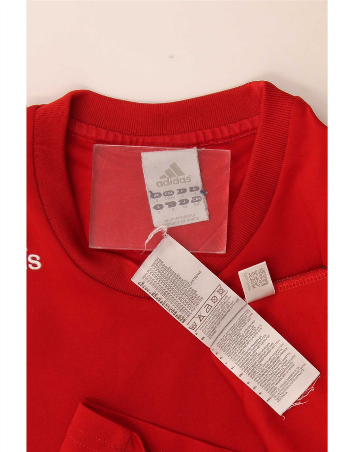 Adidas Herre Climalite T-Shirt Top Lille Rød Polyester