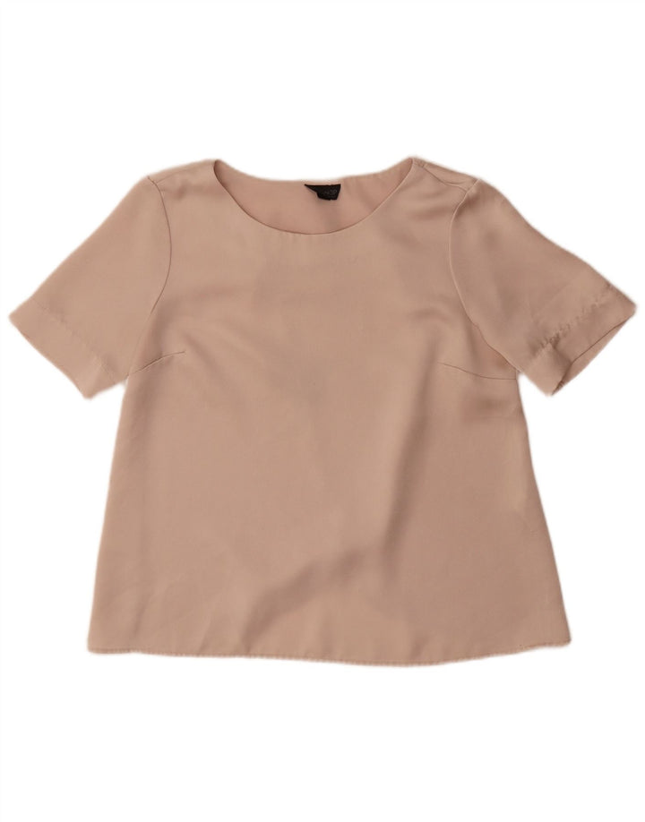Topshop Dame Oversized Bluse Top UK 10 Small Beige Polyester