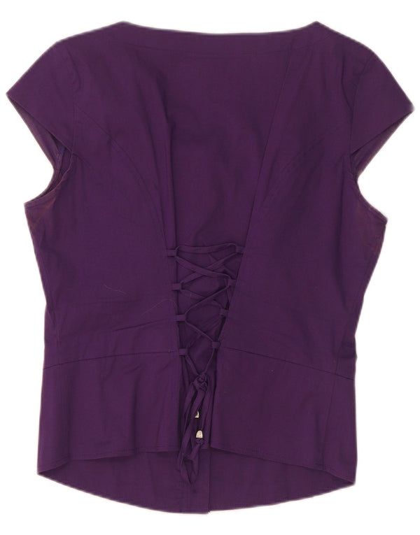 Ashley Brooke Dameskjortebluse UK 10 Lille Lilla Bomuld