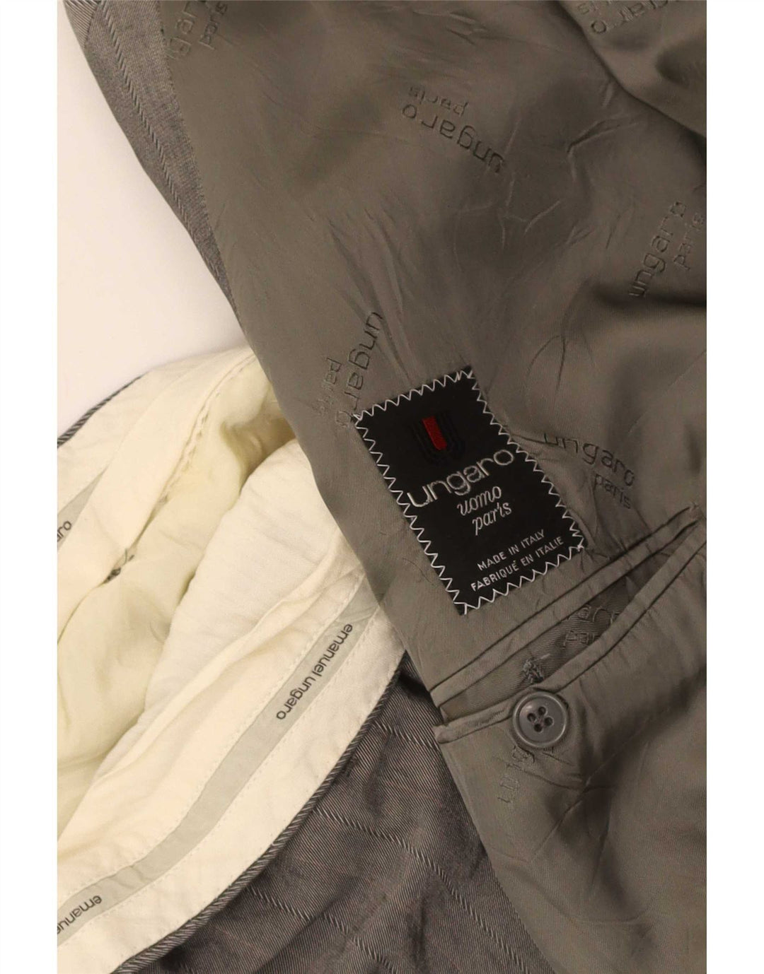 Emanuel Ungaro Herre 2-delt jakkesæt UK 38 Medium W34 L27 Gråstribet