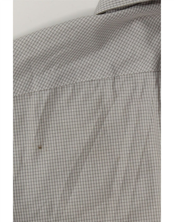 Calvin Klein Herre Slim Fit Skjorte Størrelse 39 15 1/2 Medium Grey Gingham Cotton