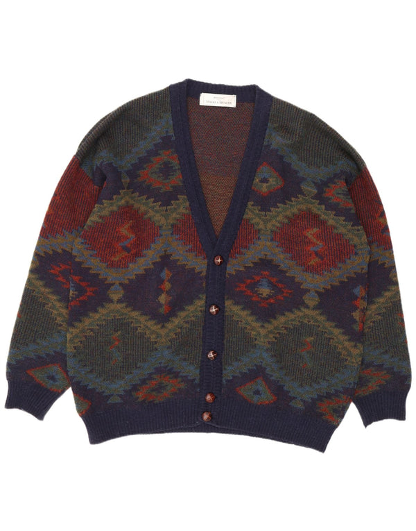 Marks & Spencer Herre St. Michael Cardigan Sweater XL Marineblå Retro