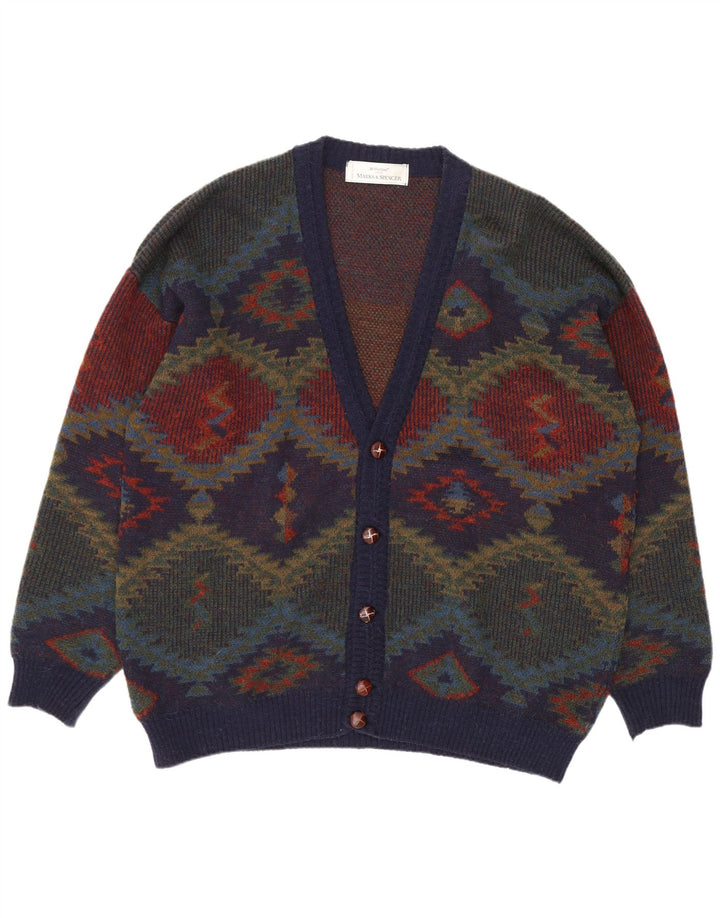Marks & Spencer Herre St. Michael Cardigan Sweater XL Marineblå Retro