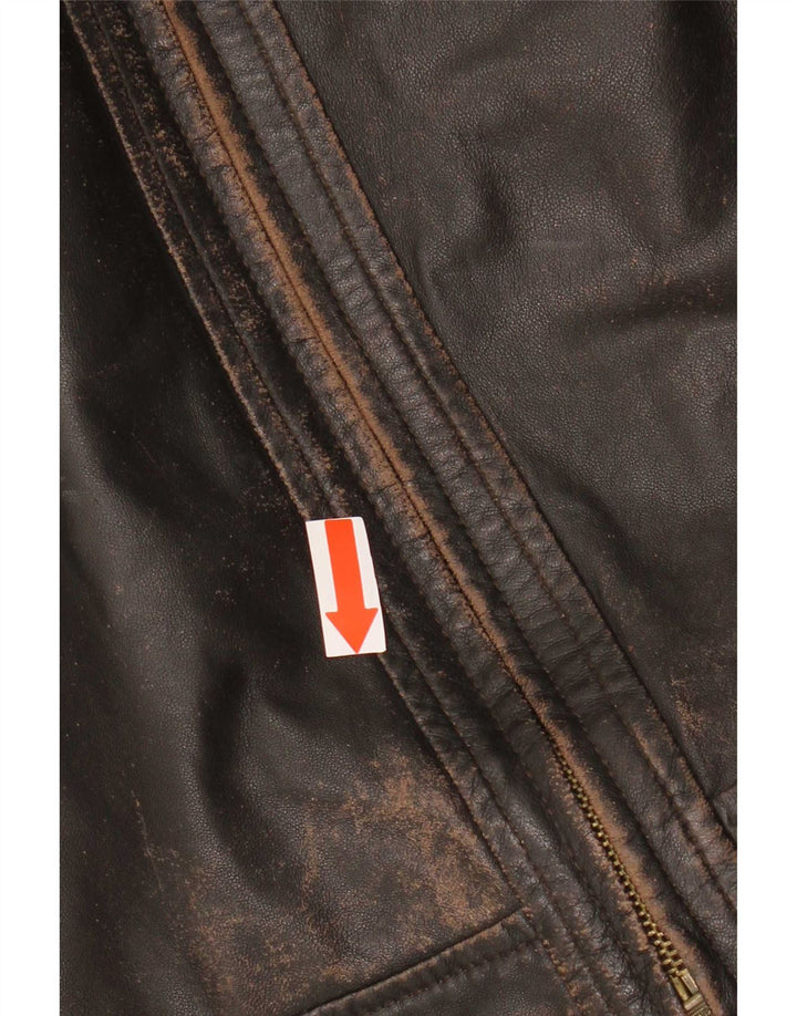 Vintage Herre Læderjakke UK 36 Small Brown