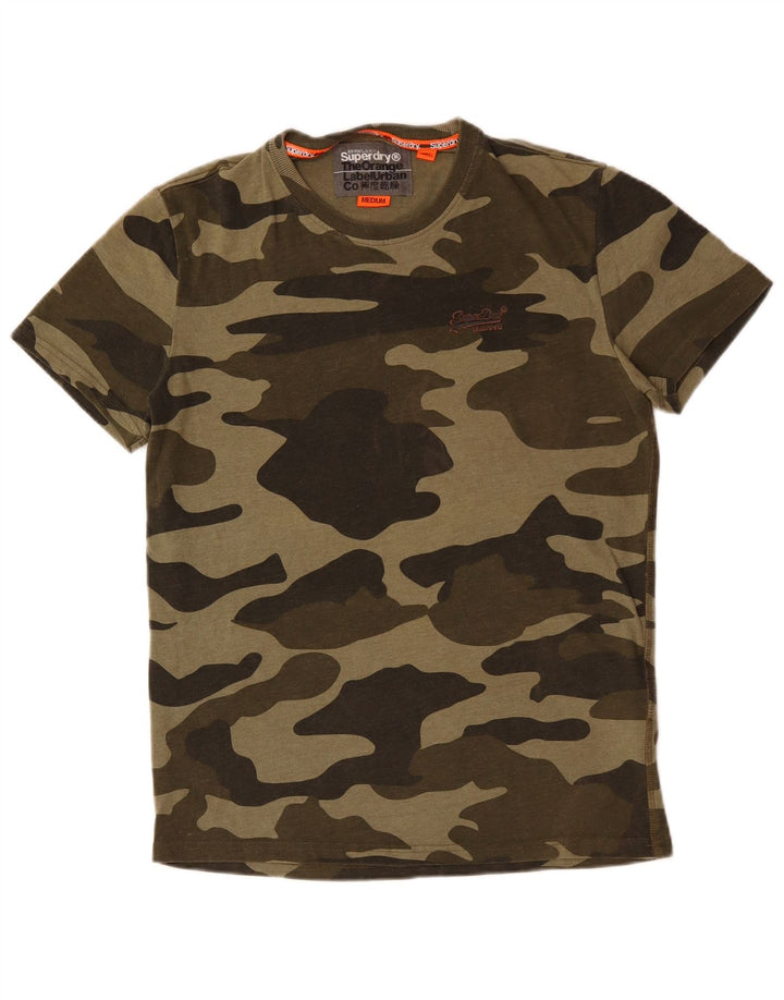 Superdry Herre T-shirt Top Medium Khaki Camouflage Bomuld