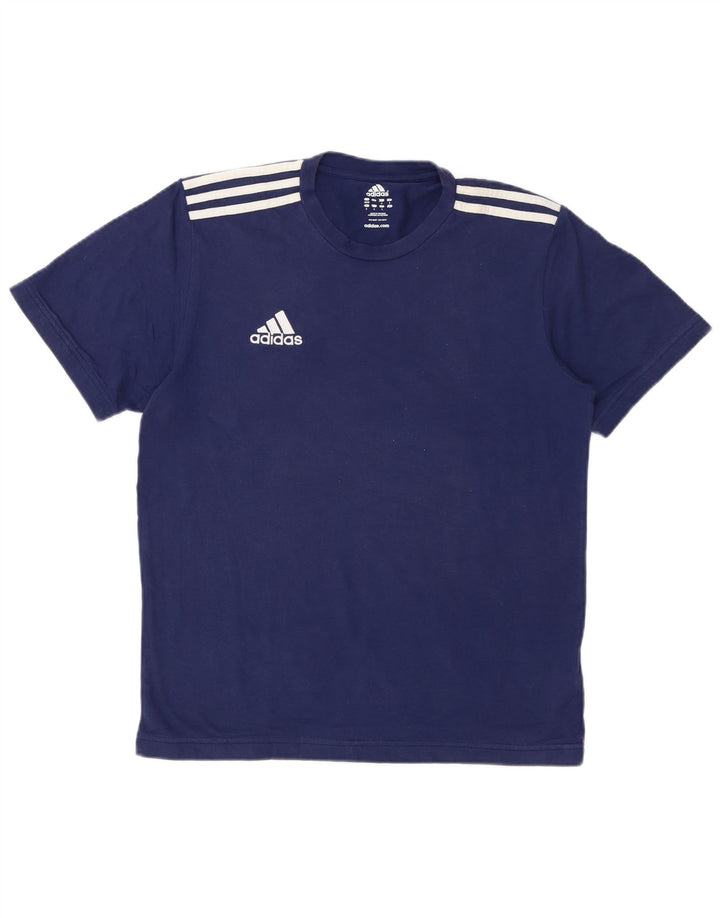 ADIDAS Herre T-Shirt Top UK 38/40 Medium Navyblå Bomuld
