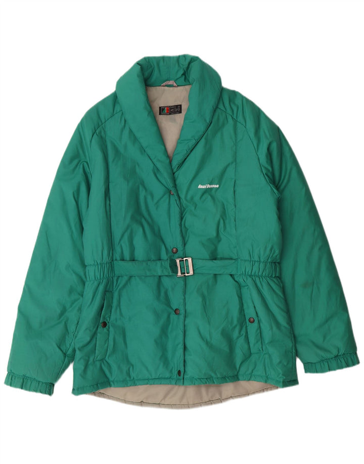 ANZI BESSON Womens Padded Jacket IT 48 XL Green Cotton