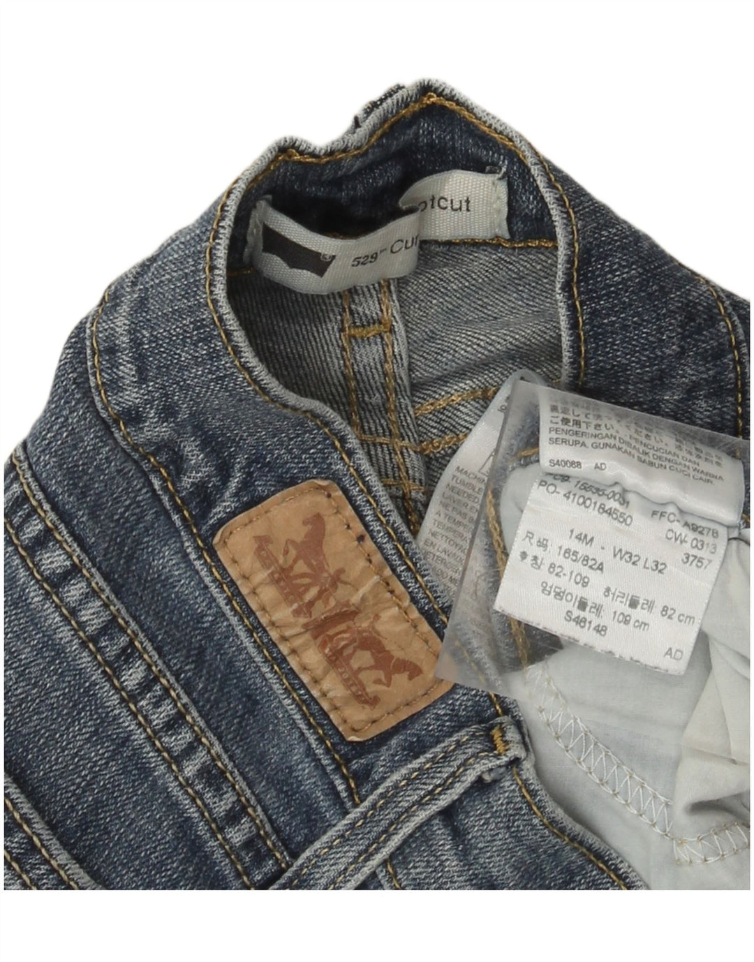 LEVI'S Dame 529 Curvy Bootcut Jeans W32 L32 Blå Bomuld