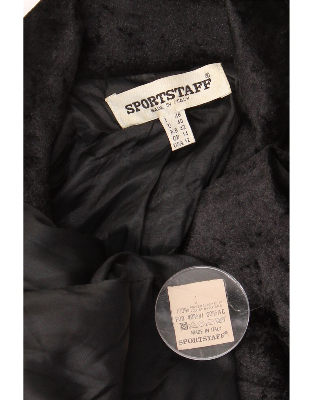 Sportstaff Dame Dobbeltradet Blazer Jacket UK 14 Stor Sort Polyester