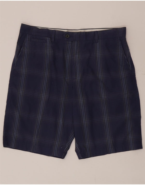 Marks & Spencer Chino-shorts til mænd W36 store blå ternet bomuld