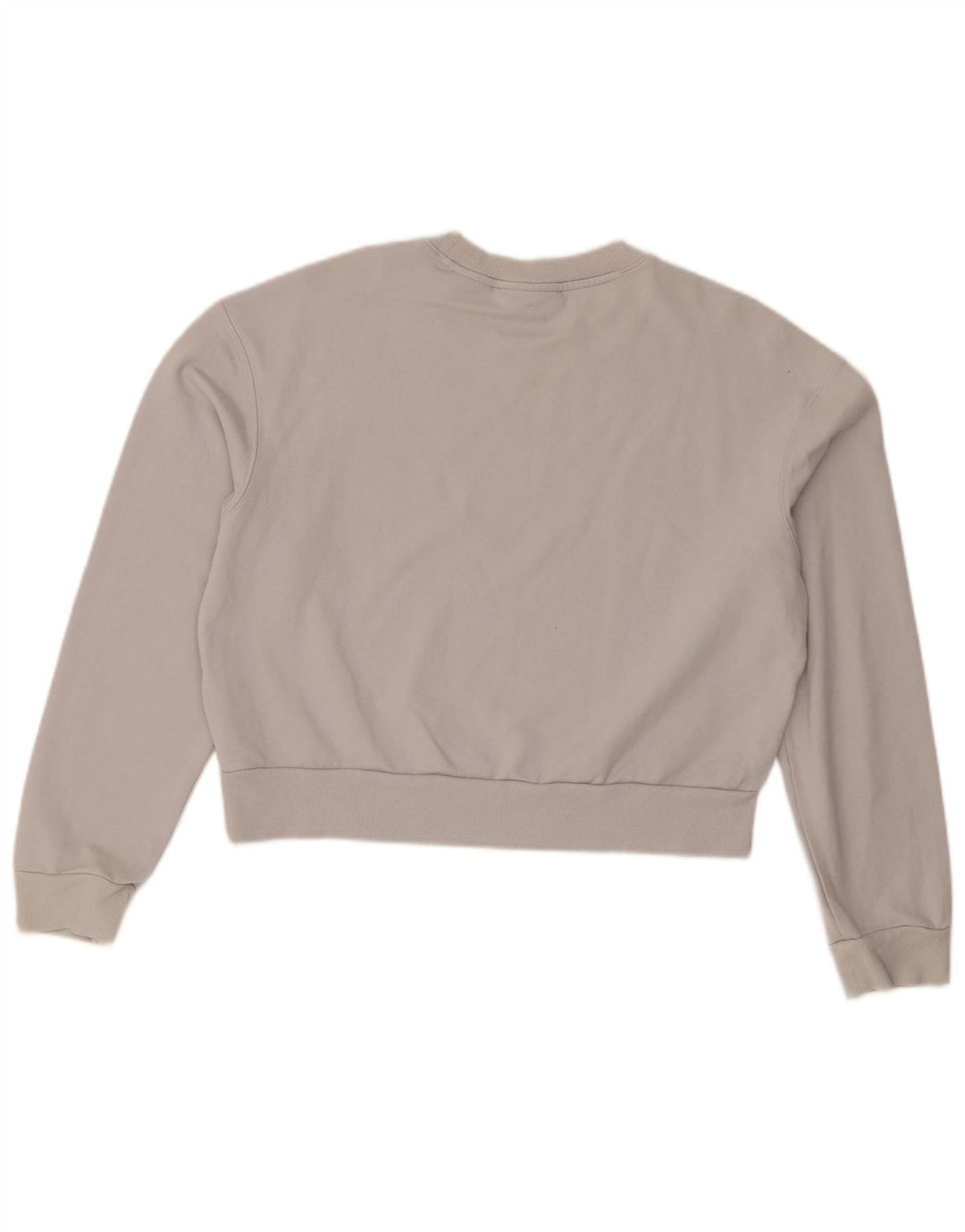 Calvin Klein Dame Crop Graphic Sweatshirt Jumper UK 14 Medium Grey Bomuld