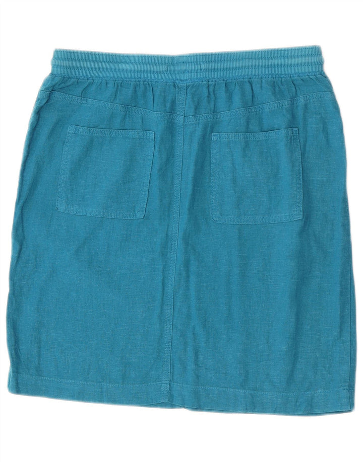 Marks & Spencer lige nederdel til kvinder UK 12 Medium W30 Blue Linen