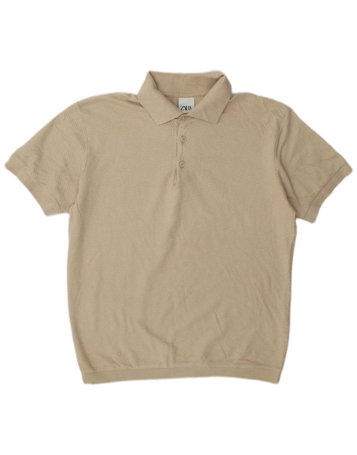 Zara Poloskjorte til mænd Medium Beige Bomuld